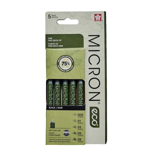 Pigma® Micron® Eco 5 Black Pens Set